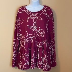 Hoptics Size 2X Long Sleeve Printed Tunic